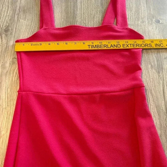 SHEIN Women's BAE Slit Knee-Length Bodycon Dress Size XS Hot Pink it is NWOT - Picture 9 of 11